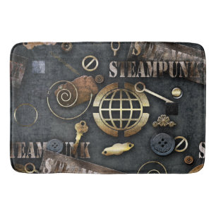 Steampunk, scrapbooking bath mat