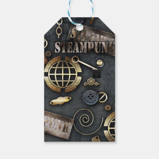 Steampunk, scrapbooking gift tags (Front)