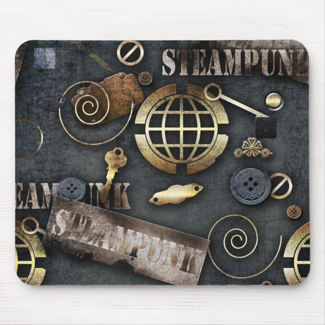 Steampunk, scrapbooking mouse mat (Front)