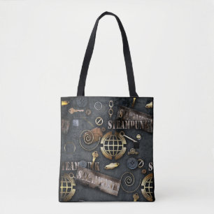 Steampunk, scrapbooking tote bag