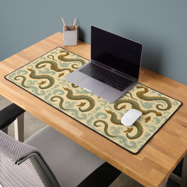 Steampunk Sea Serpent Voyage Desk Mat (Office 2)