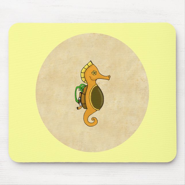 Steampunk Seahorse Mouse Mat (Front)