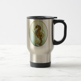 Steampunk Seahorse Travel Mug