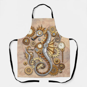Steampunk Seahorse Vintage Surreal Art Apron