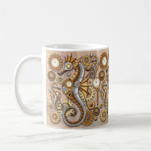Steampunk Seahorse Vintage Surreal Art  Coffee Mug