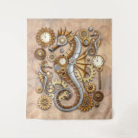 Steampunk Seahorse Vintage Surreal Art 