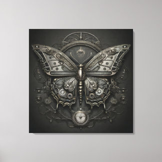 Steampunk Serenity - Butterfly Digital Art Canvas Print