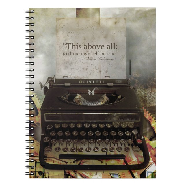 Steampunk Shakespeare Quote Hardcover Notebook (Front)