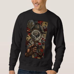 Steampunk Sherlock Holmes Stained Glass Art Sweatshirt
