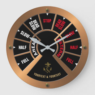Steampunk Ship's Telegraph Chadburn Template Large Clock