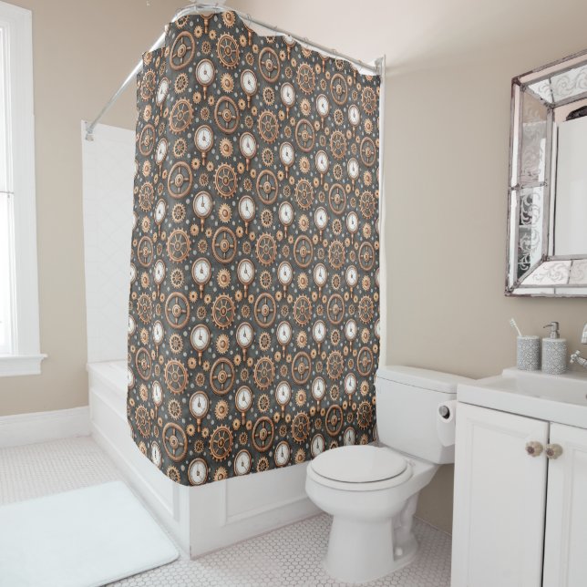 Steampunk Shower Curtain (In Situ)