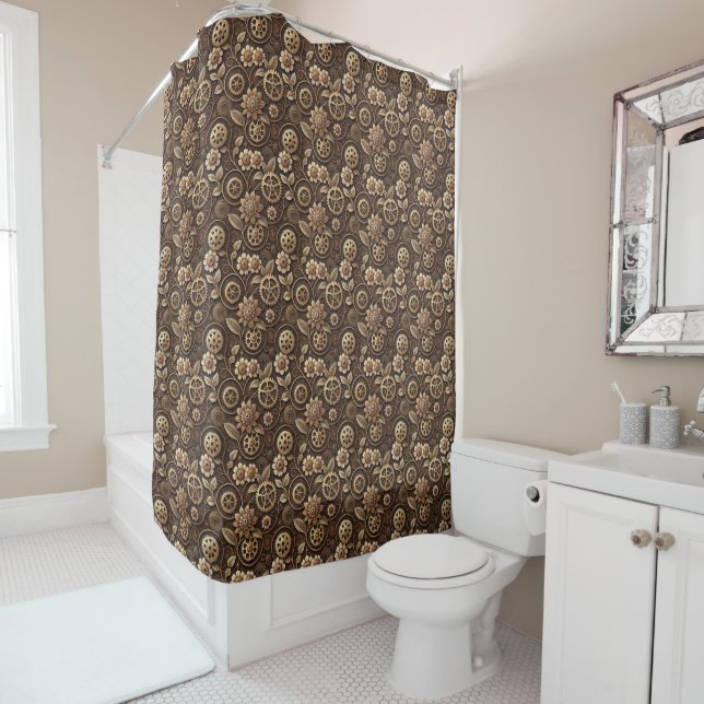 Steampunk Shower Curtain (In Situ)