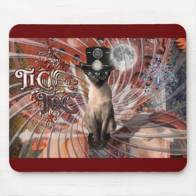 Steampunk Siamese Cat Meezer Mouse Mat (Front)