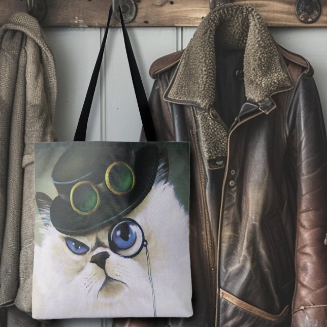 Steampunk Siamese Persian Cat Tote Bag (Creator Uploaded)