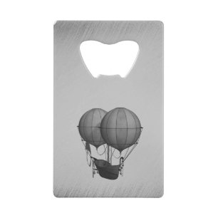 Steampunk Silver Hot Air Balloons with Ship