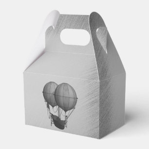 Steampunk Silver Hot Air Balloons with Ship Favour Box