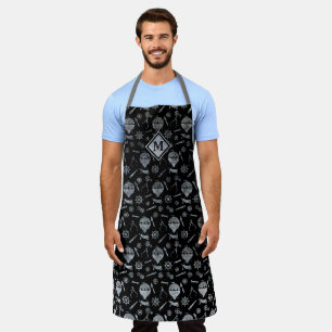 Steampunk Silver Zinc Balloon Theme Monogram Apron
