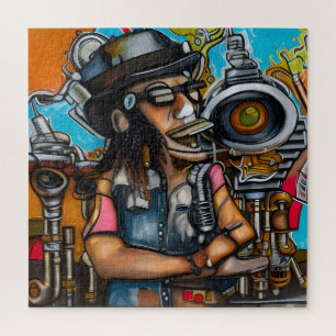 Steampunk Singer in Dreamland Jigsaw Puzzle