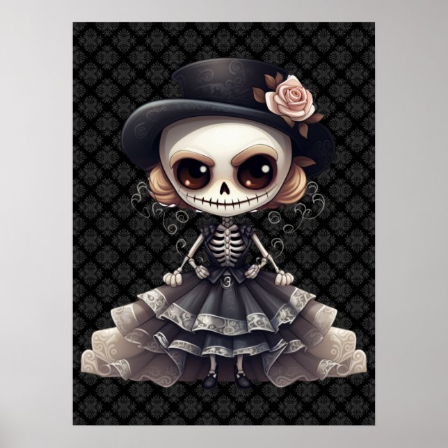 Steampunk Skeleton Art Poster (Front)