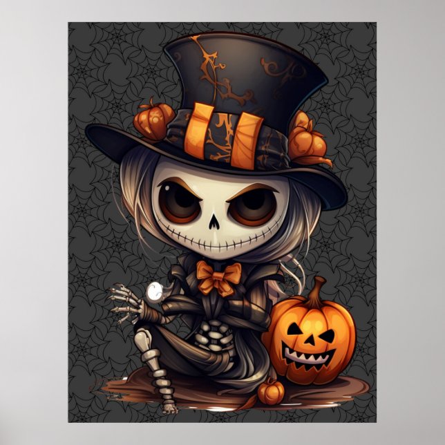 Steampunk Skeleton Art Poster (Front)
