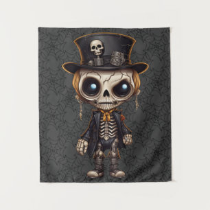Steampunk Skeleton Art Tapestry