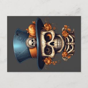 Steampunk Skeleton Postcard