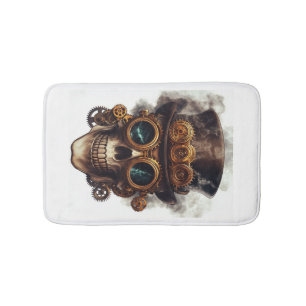 Steampunk Skull Engine Bath Mat