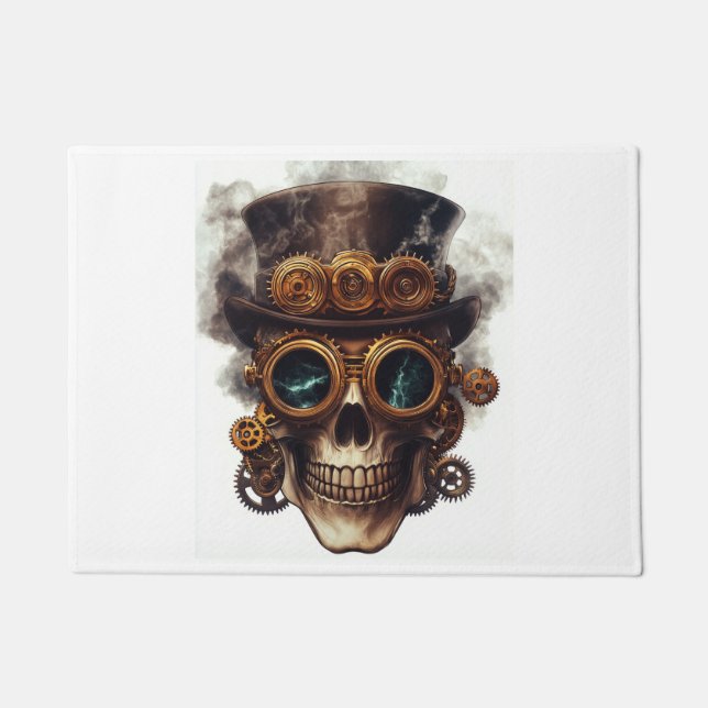 Steampunk Skull Engine Doormat (Front)