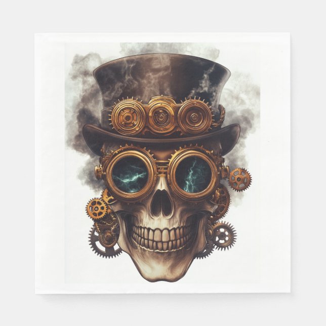 Steampunk Skull Engine Napkin (Front)