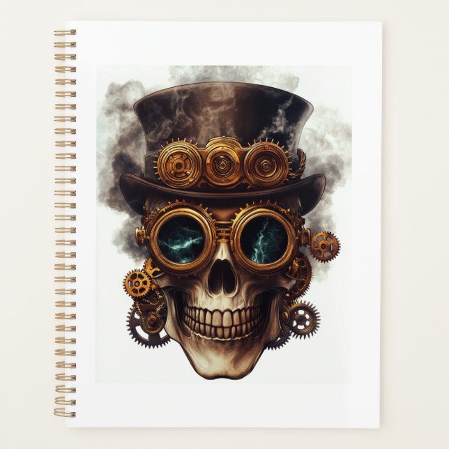 Steampunk Skull Engine Planner (Front)