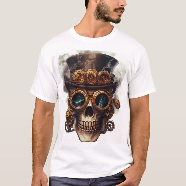 Steampunk Skull Engine T-Shirt (Front)