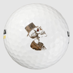 Steampunk Skull Golf Balls