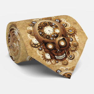 Steampunk Skull Gothic Style Tie