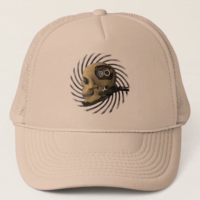 Steampunk Skull Trucker Hat (Front)
