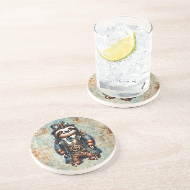 Steampunk Sloth  Coaster (Side)