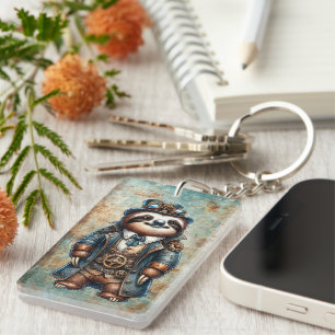 Steampunk Sloth Keychain