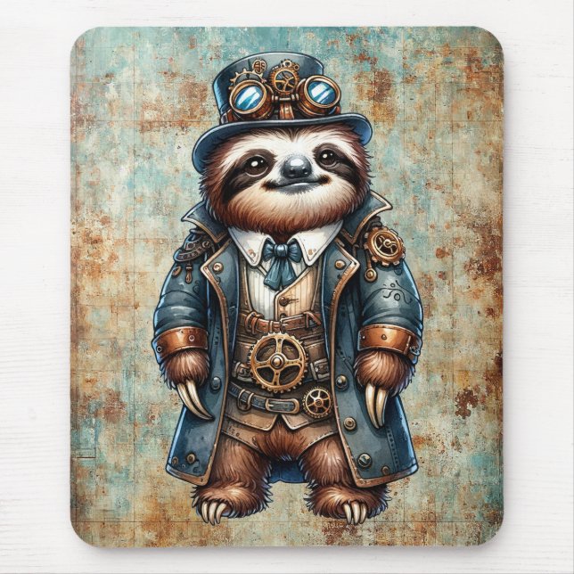 Steampunk Sloth Mouse Mat (Front)