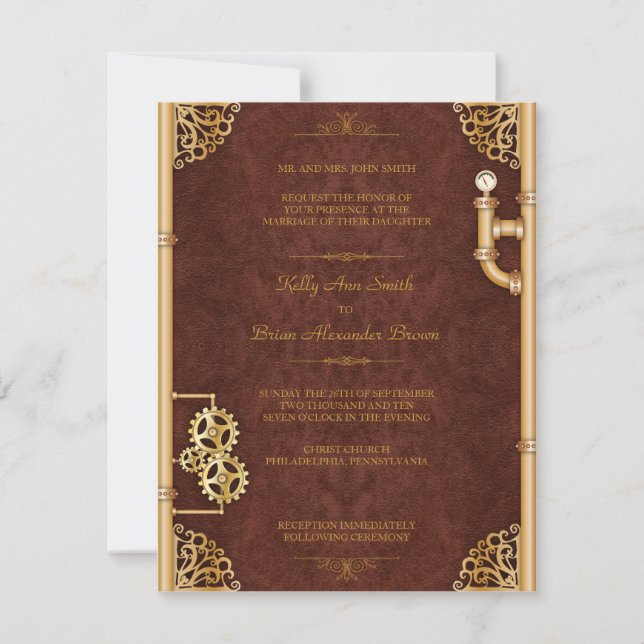 Steampunk Small Rectangular Invitation (Front)