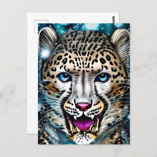 Steampunk Snow Leopard    Postcard
