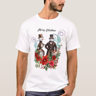 steampunk  snowman and steampunk snowwoman T-Shirt