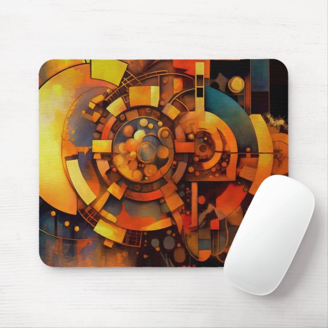 Steampunk Solar Mechanism Abstract Mouse Mat (With Mouse)