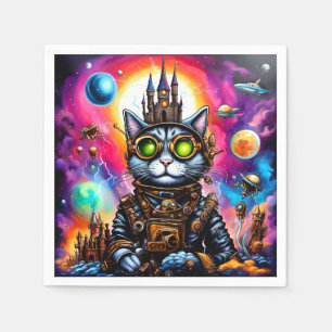 Steampunk Space Cat I Napkin