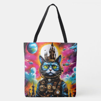 Steampunk Space Cat II Tote Bag