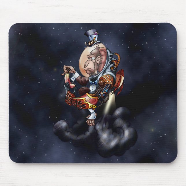 Steampunk Space Chimp Mouse Mat (Front)