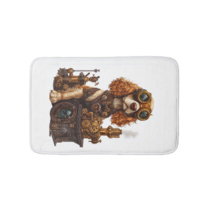 Steampunk Spaniel � Victorian Dog Inventor Bath Mat