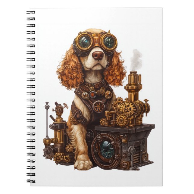 Steampunk Spaniel – Victorian Dog Inventor Notebook (Front)