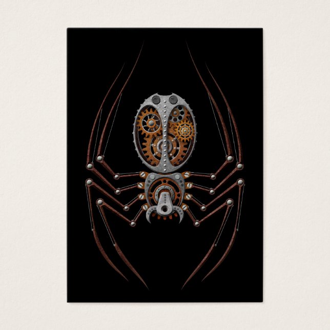 Steampunk Spider, black background (Front)