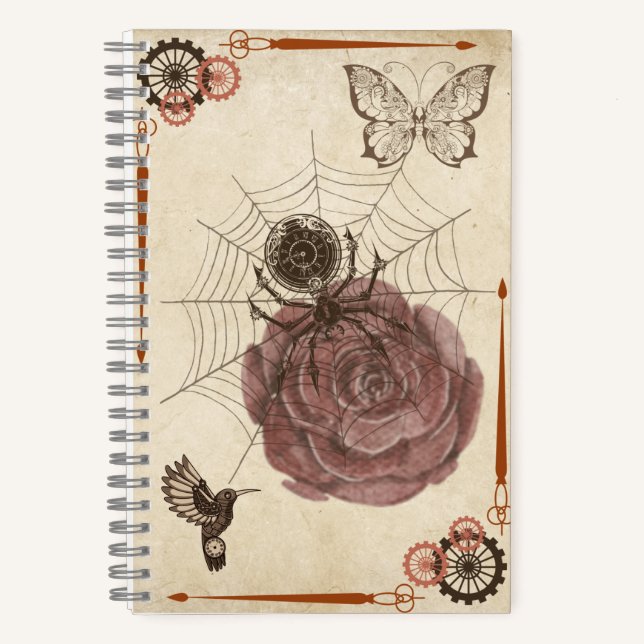 Steampunk Spider Net Notebook (Front)