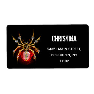 Steampunk spider on black