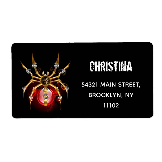 Steampunk spider on black (Front)